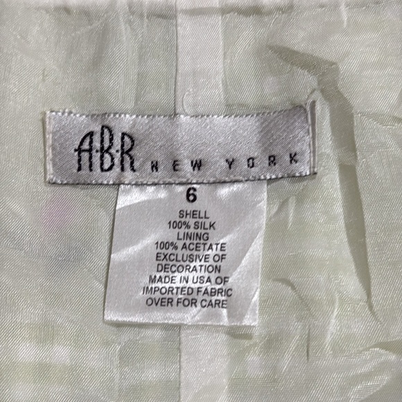 (N4) ABR NEW YORK Women's Two Piece Suit Green, White and Pink Silk  Size 6‎ - Picture 12 of 16